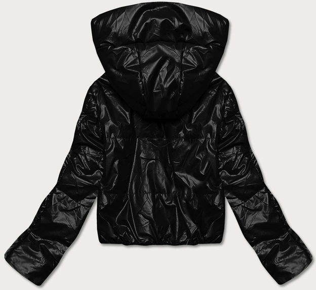 Krótka kurtka damska czarna (B8138-1)