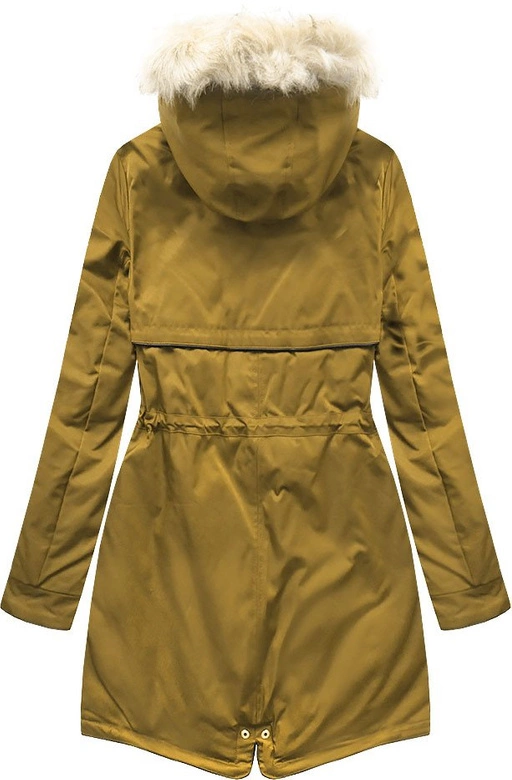 Damska parka zimowa na misiu żółta (b2623)