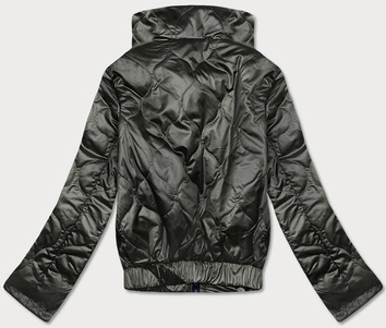 Krótka kurtka damska ze stójką khaki (B8122-11)