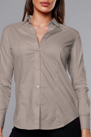 KLASYCZNA KOSZULA DAMSKA KAKAO (HH039-3)