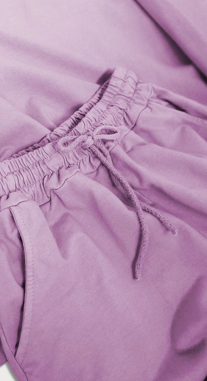 BAWEŁNIANY KOMPLET SPORTOWY DAMSKI LILAC (609ART)