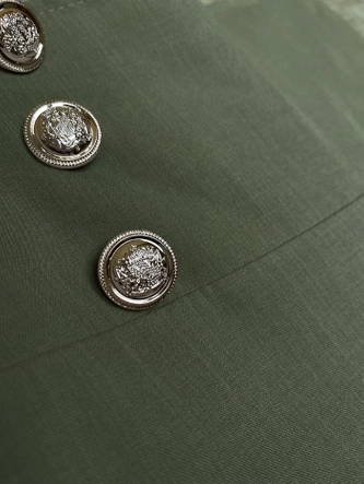 Eleganckie szerokie spodnie damskie khaki (33575)