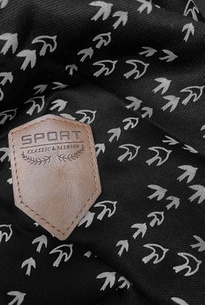 Sportowa bluza z kapturem w jaskółki czarna (2309)