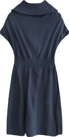 DŁUGI SWETER Z GOLFEM GRANATOWY (X1224X)