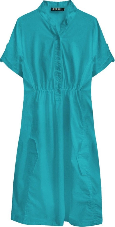 BAWEŁNIANA SUKIENKA KOSZULOWA MORSKA (1052)