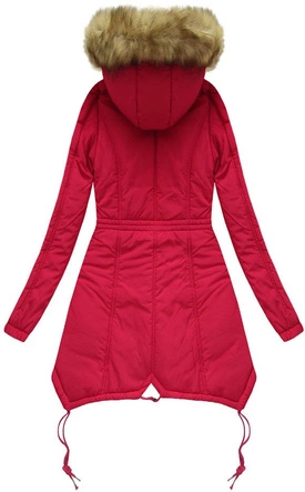 PIKOWANA KURTKA Z KAPTUREM CZERWONA (X7210WX)