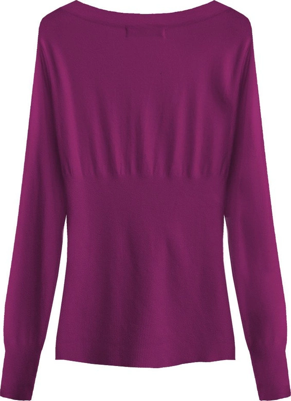 SWETER Z OZDOBNYMI KAMIENIAMI BURGUNDOWY (X1115X)