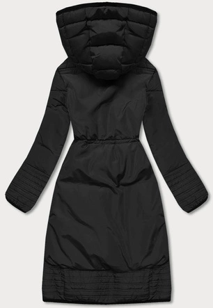 Taliowana kurtka zimowa damska czarna (h-1071-01)