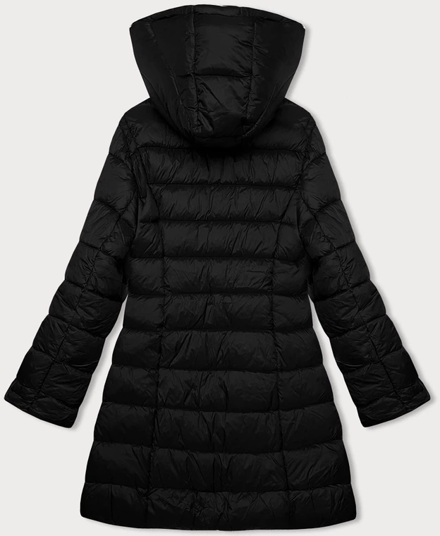 Pikowana kurtka damska z kapturem J Style czarna (11Z8083)