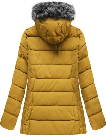 PIKOWANA KURTKA Z KAPTUREM ŻÓŁTA (R9505)