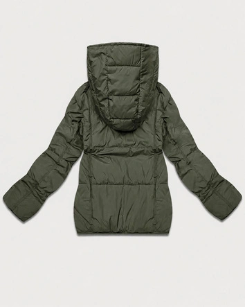 Pikowana damska kurtka przejściowa khaki (B6118/B6119-11)