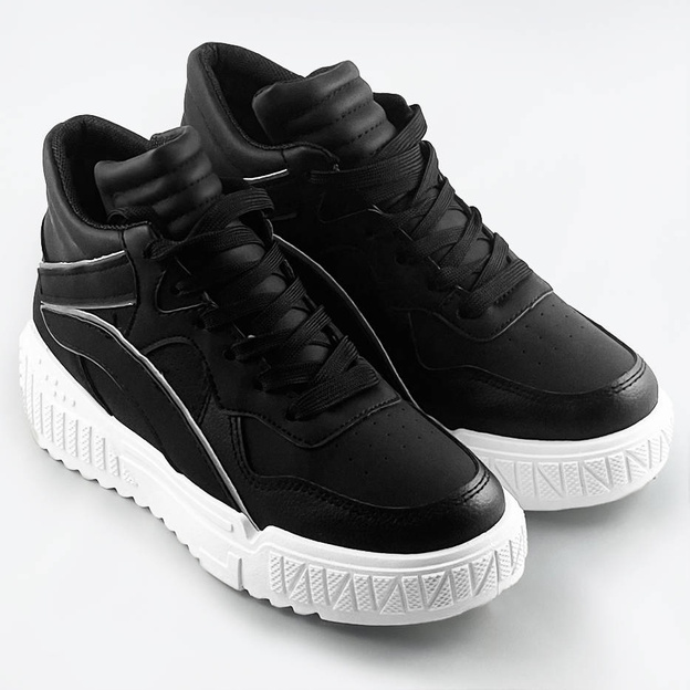 Damskie wyższe buty sportowe czarne (sg-139)