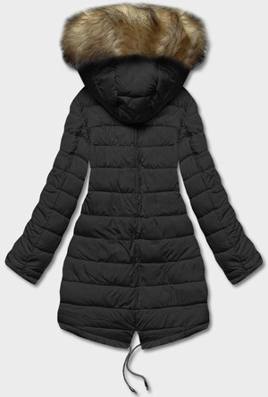 Dwustronna kurtka damska zimowa khaki-czarna (2M-21508)