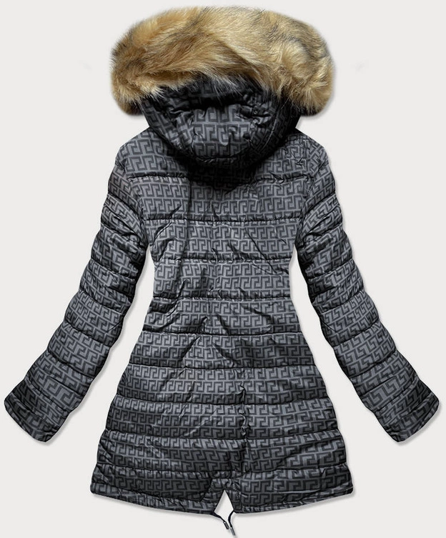 Dwustronna kurtka damska granatowo- grafitowa (w555)