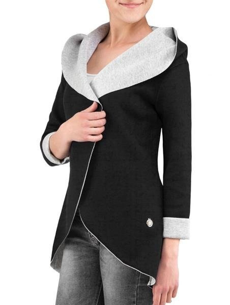 NARZUTKA BLUZA SWEETISSIMA CZARNO-SZARA (8103-6)