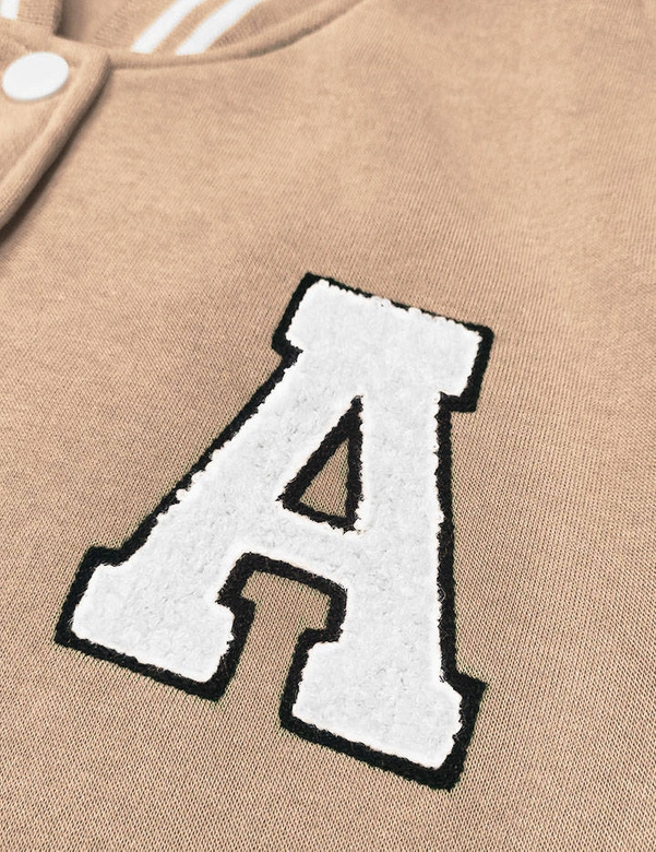 Damska bluza typu college beżowa (AMG-57)