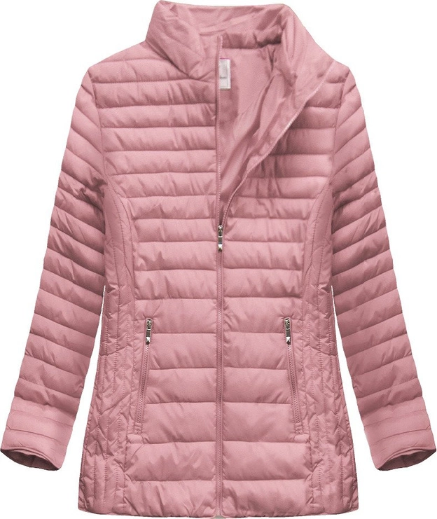 PIKOWANA KURTKA Z KAPTUREM RÓŻOWA (XW262BIGX)