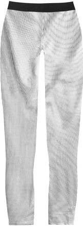 BŁYSZCZĄCE LEGGINSY W GEOMETRYCZNY WZÓR BIAŁO-CZARNE (316/1ART)