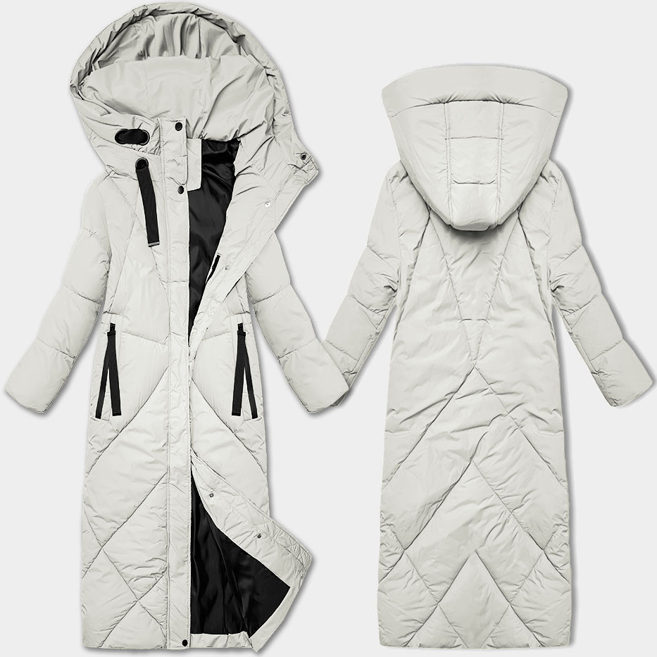 Zimowa kurtka damska do kolan J Style ecru (5M3232-281)