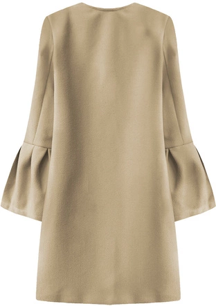 PŁASZCZ Z BUFIASTYMI RĘKAWAMI BEŻOWY (18133)