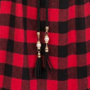 FLANELOWA TUNIKA W KRATĘ CZARNO-CZERWONA (1617-5)