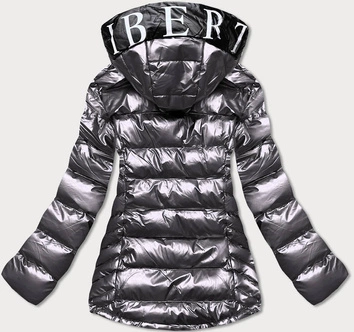 Damska kurtka pikowana z kapturem szara (xw817x)