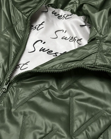 Cienka kurtka damska z dzianinowymi ściągaczami Goodlookin khaki (B8575/B6099-11)