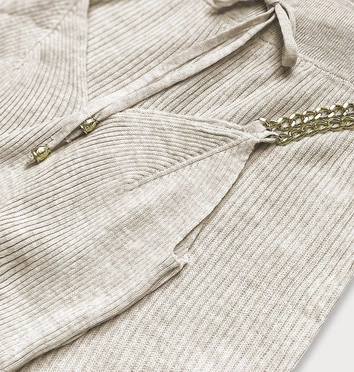 DZIANINOWY KOMPLET TOP + SZORTY BEŻOWY (798)