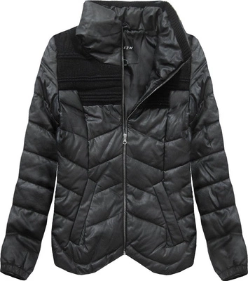 KURTKA Z EKOSKÓRY CZARNA (65005)