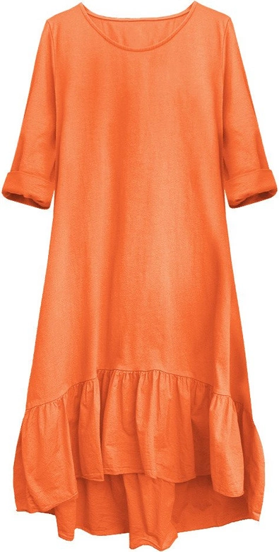 BAWEŁNIANA SUKIENKA OVERSIZE POMARAŃCZOWA (299/1ART)