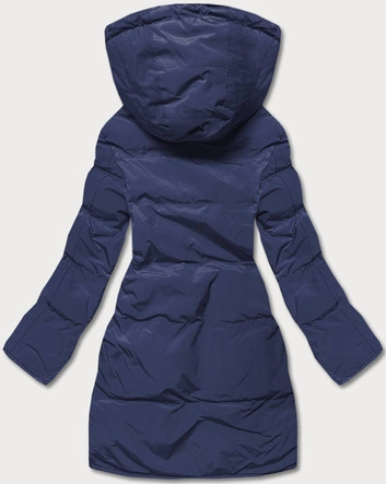 Pikowana zimowa kurtka damska granatowa (2m-963)