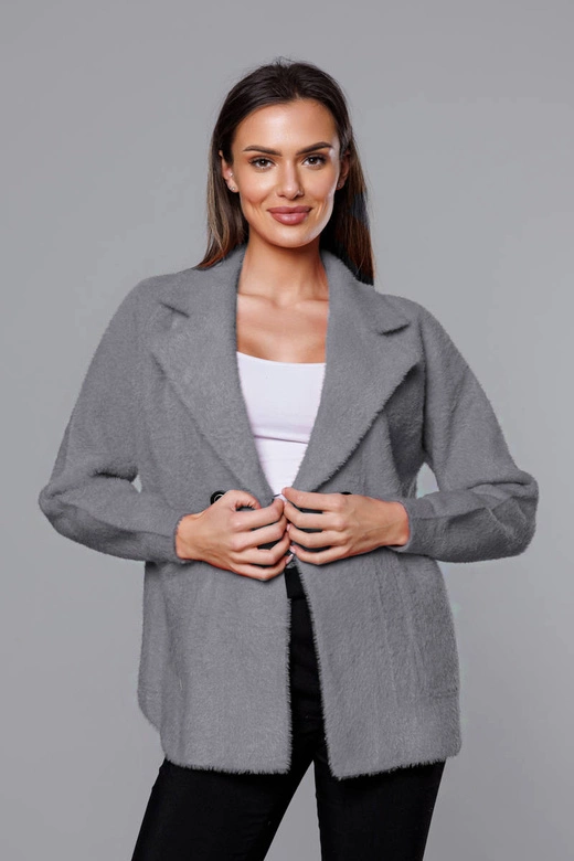 Krótka narzutka alpaka szara (CJ65)