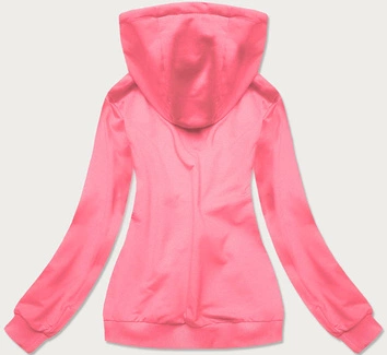 Cienka damska bluza kangurka jasnoróżowa (W06-20)