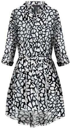 SUKIENKA KOSZULOWA W ZWIERZĘCY WZÓR CZARNO-BIAŁA (202ART)