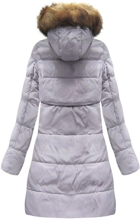 KURTKA DAMSKA ZIMOWA Z PUCHEM NATURALNYM WRZOSOWA (8063)