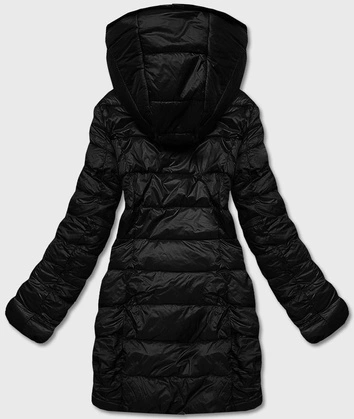 Dwustronna kurtka futro damska czarna (b8052-1)