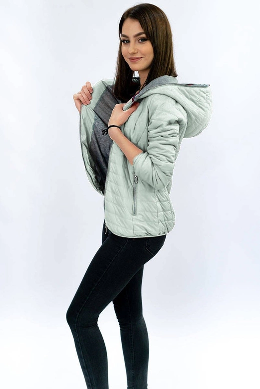 Kurtka z kapturem szaromiętowa (dl011)