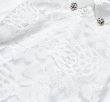 ELEGANCKA BLUZKA Z KOŁNIERZYKIEM ECRU (8521)