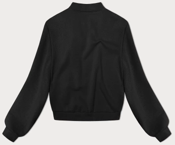 Dzianinowa bluza z różami czarna (16023)