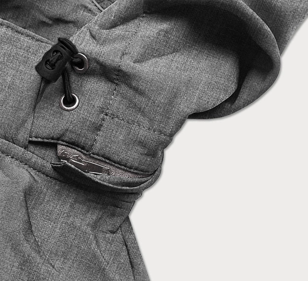 DAMSKA KURTKA NA POLARZE SZARY MELANŻ (HD183-3)