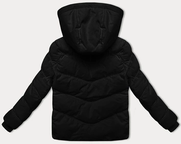 Gruba zimowa kurtka damska ze strukturalnego materiału J Style czarna (5M3251-392)