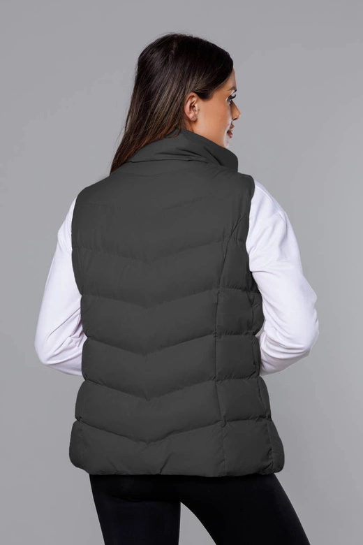 Puchowy bezrękawnik damski army (5m719-136)