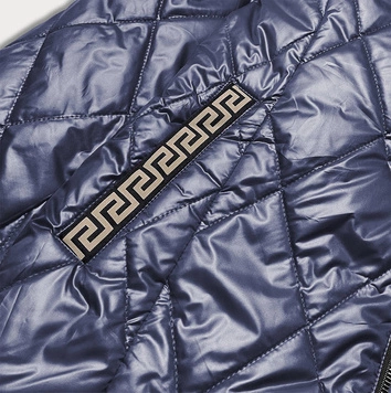 Pikowana kurtka plus size ciemna niebieska (b8013-72)