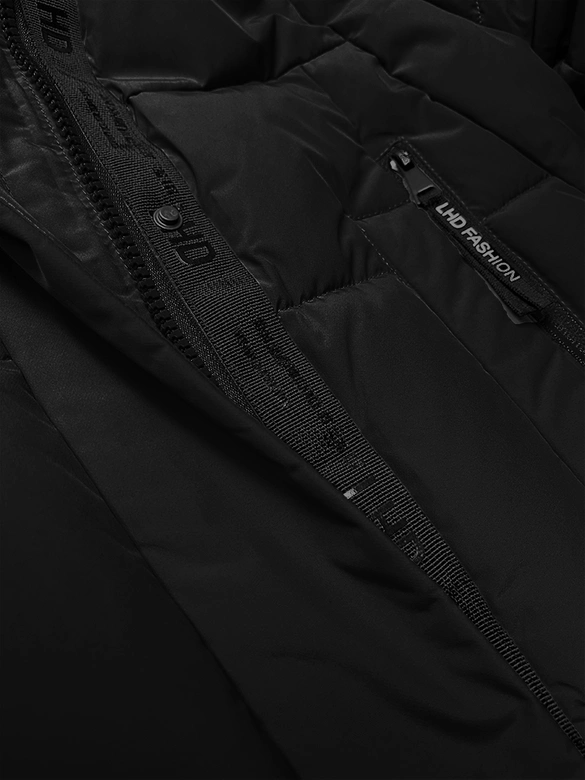 Pikowana kurtka zimowa damska LHD czarna (LHD-24572)