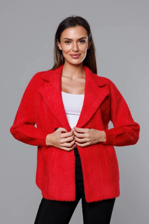 Krótka narzutka alpaka czerwona (CJ65)