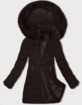 Kurtka damska z kapturem J Style czekoladowa (16M9121-158)