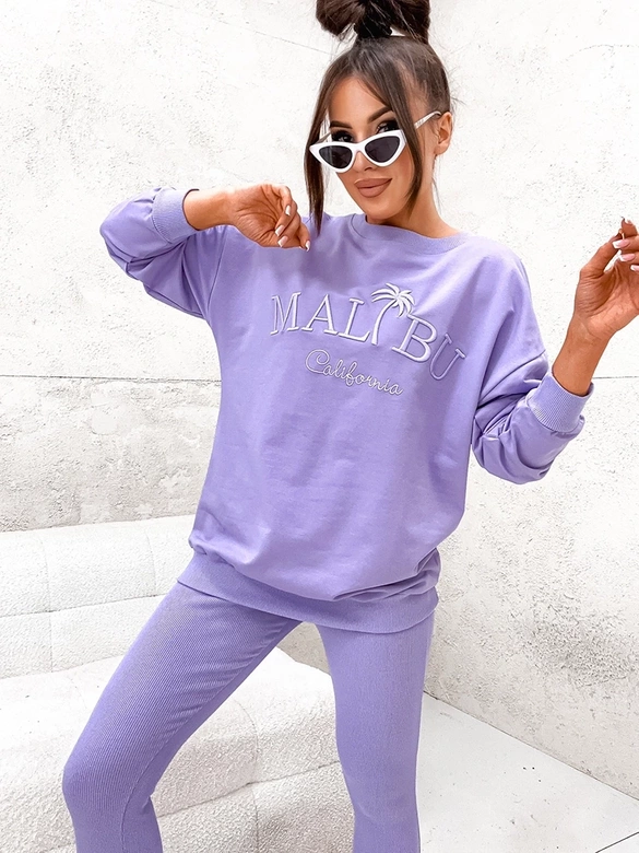 Sportowy komplet z legginsami fioletowy (VE88)