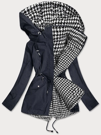 DWUSTRONNA KURTKA DAMSKA GRANATOWO-BIAŁA (XW503BIGX)