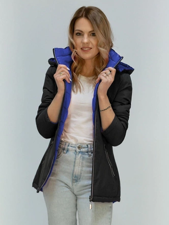 Dwustronna kurtka przejściowa czarno-granatowa (7699)