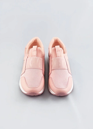 Wsuwane buty damskie z gumką różowe (c1003)